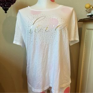 Victoria’s Secret Love White t shirt pajama